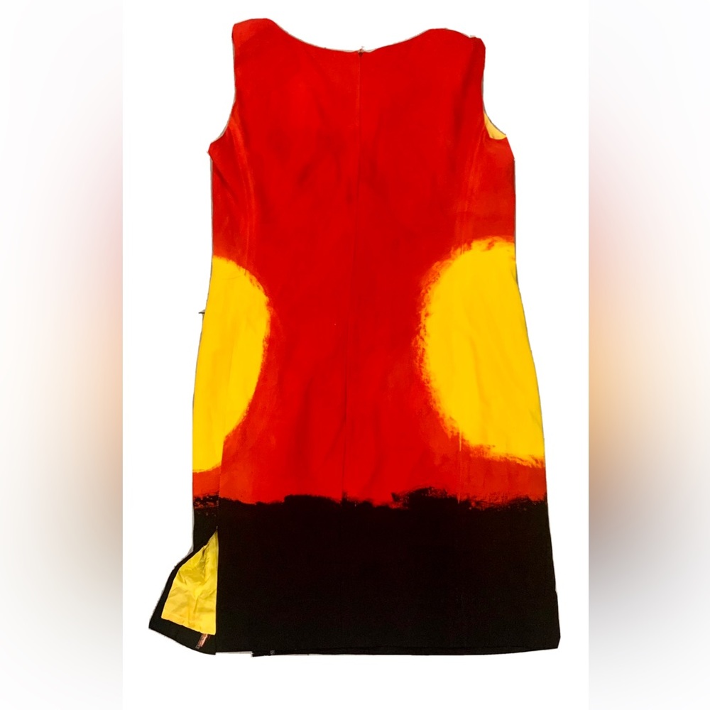 Moschino Couture Red Yellow Sheath Dress